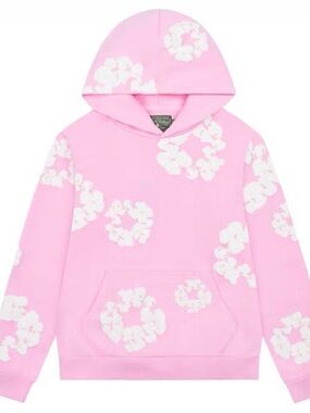 Denim Tears Cotton Wreath Hoodie| Pink White